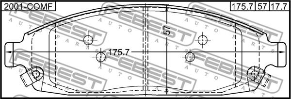 Febest 2001-COMF - Bremžu uzliku kompl., Disku bremzes autospares.lv