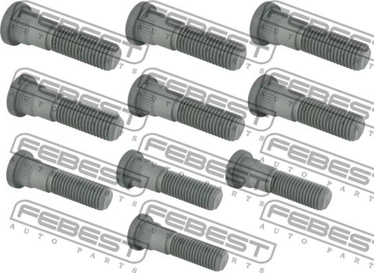 Febest 2084-001-PCS10 - Riteņa stiprināšanas skrūve www.autospares.lv