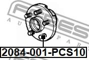 Febest 2084-001-PCS10 - Riteņa stiprināšanas skrūve www.autospares.lv