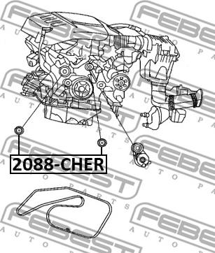 Febest 2088-CHER - Parazīt / Vadrullītis, Zobsiksna www.autospares.lv