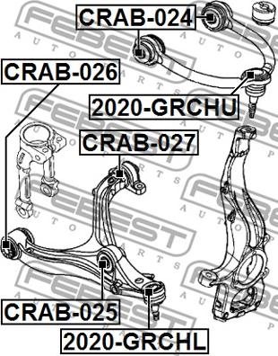 Febest 2020-GRCHU - Шаровая опора, несущий / направляющий шарнир www.autospares.lv