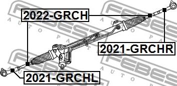 Febest 2022-GRCH - Aksiālais šarnīrs, Stūres šķērsstiepnis www.autospares.lv