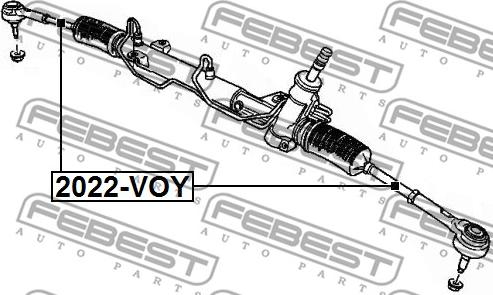 Febest 2022-VOY - Aksiālais šarnīrs, Stūres šķērsstiepnis www.autospares.lv