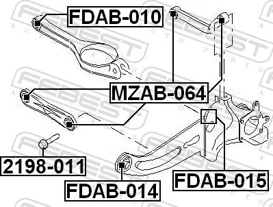 Febest 2198-011 - Stiprināšanas skrūve, Svira www.autospares.lv