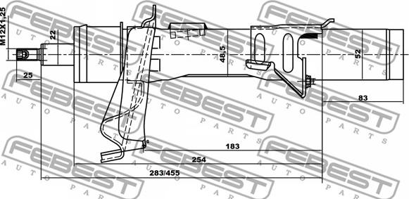 Febest 216651985FR - Shock Absorber www.autospares.lv