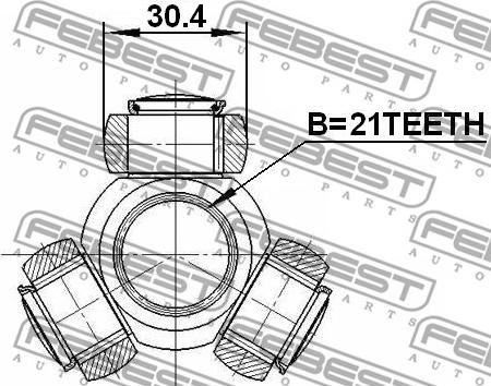 Febest 2116-FOC16 - 'Tripod' šarnīrs, Piedziņas vārpsta www.autospares.lv