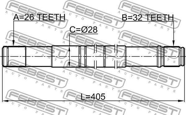 Febest 2112-CB4LH - Piedziņas vārpsta www.autospares.lv