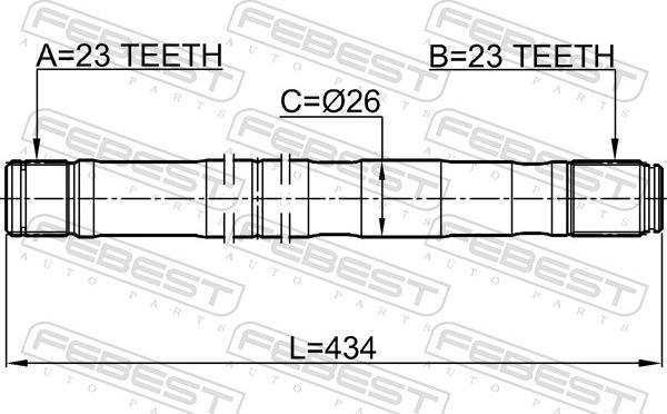 Febest 2112-CMAXLH - Piedziņas vārpsta www.autospares.lv