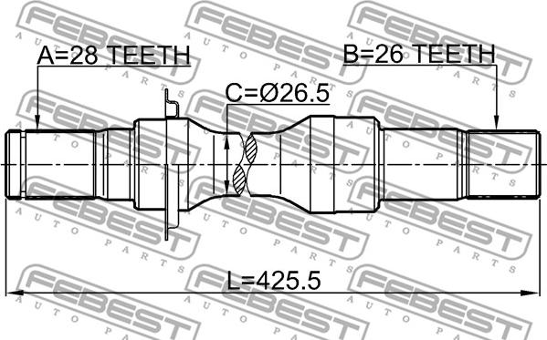 Febest 2112-FOCAU - Piedziņas vārpsta www.autospares.lv