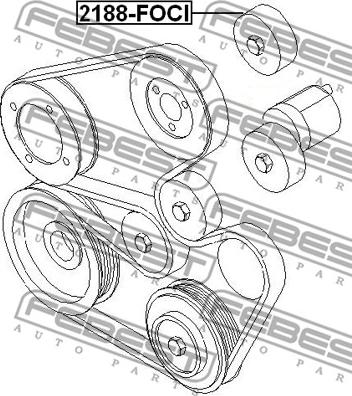 Febest 2188-FOCI - Parazīt / Vadrullītis, Ķīļrievu siksna www.autospares.lv