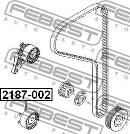 Febest 2187-002 - Tensioner Pulley, timing belt www.autospares.lv