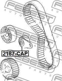 Febest 2187-CAP - Spriegotājrullītis, Gāzu sadales mehānisma piedziņas siksna www.autospares.lv