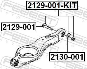 Febest 2129-001-KIT - Riteņu sagāzuma regulēšanas skrūve www.autospares.lv