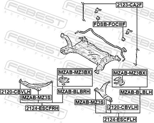 Febest 2124-ESCFLH - Track Control Arm www.autospares.lv