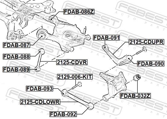 Febest 2125-CDLOWR - Neatkarīgās balstiekārtas svira, Riteņa piekare www.autospares.lv