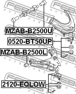 Febest 2120-EQLOW - Balst / Virzošais šarnīrs www.autospares.lv