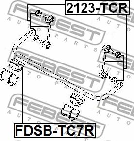 Febest 2123-TCR - Stiepnis / Atsaite, Stabilizators autospares.lv