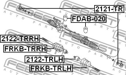 Febest 2122-TRLH - Aksiālais šarnīrs, Stūres šķērsstiepnis www.autospares.lv