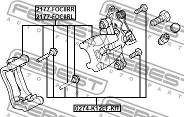 Febest 2177-FOCIIRR - Bremžu suports www.autospares.lv