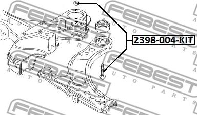 Febest 2398-004-KIT - Riteņu sagāzuma regulēšanas skrūve www.autospares.lv