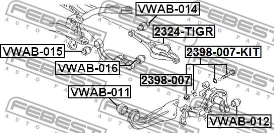 Febest 2398-007 - Riteņu sagāzuma regulēšanas skrūve www.autospares.lv