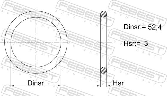 Febest 23400-003 - Blīve, Stūres mehānisma kartera vāks www.autospares.lv