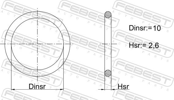 Febest 23400-010 - Blīvgredzens, Kompresors www.autospares.lv