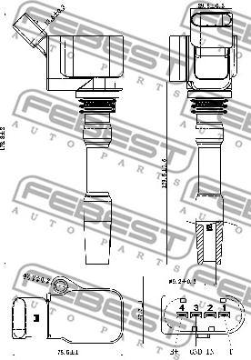 Febest 23640-005 - Aizdedzes spole www.autospares.lv