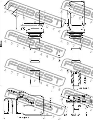 Febest 23640-003 - Aizdedzes spole www.autospares.lv