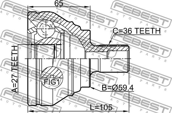 Febest 2310-B6 - Joint Kit, drive shaft www.autospares.lv