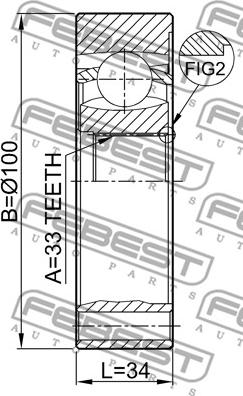 Febest 2311-5021 - Šarnīru komplekts, Piedziņas vārpsta www.autospares.lv