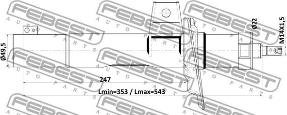 Febest 23110-003F - Amortizators www.autospares.lv