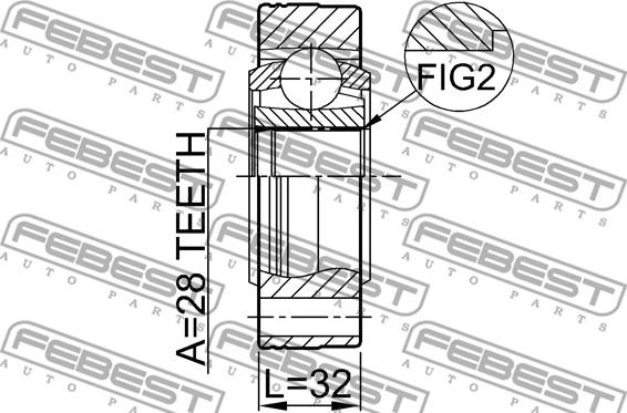 Febest 2311-8103 - Šarnīru komplekts, Piedziņas vārpsta www.autospares.lv