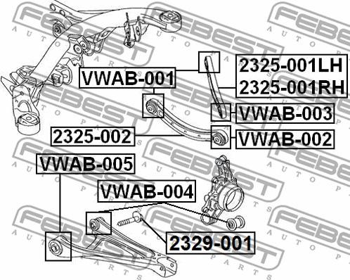 Febest VWAB-004 - Piekare, Šķērssvira www.autospares.lv