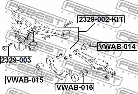 Febest 2329-003 - Riteņu sagāzuma regulēšanas skrūve www.autospares.lv