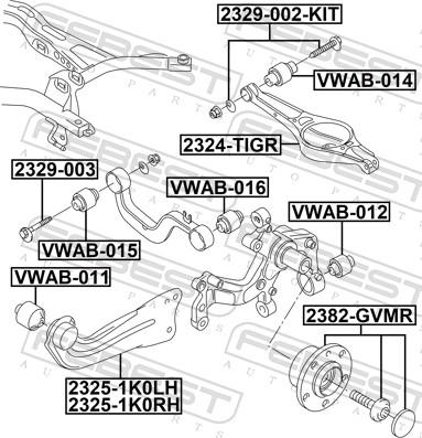 Febest 2325-1K0RH - Рычаг подвески колеса www.autospares.lv