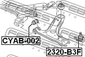 Febest 2320-B3F - Шаровая опора, несущий / направляющий шарнир www.autospares.lv