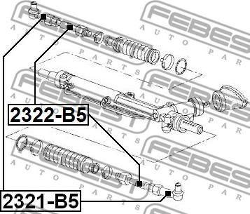 Febest 2321-B5 - Наконечник рулевой тяги, шарнир www.autospares.lv