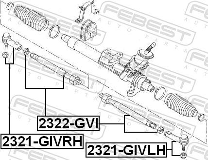 Febest 2321-GIVLH - Stūres šķērsstiepņa uzgalis www.autospares.lv