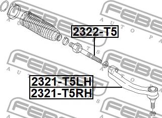 Febest 2321-T5RH - Stūres šķērsstiepņa uzgalis www.autospares.lv