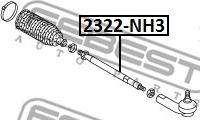 Febest 2322-NH3 - Aksiālais šarnīrs, Stūres šķērsstiepnis www.autospares.lv