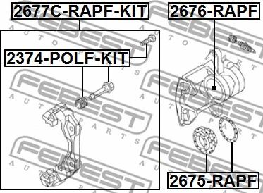 Febest 2675-RAPF - Ремкомплект, тормозной суппорт www.autospares.lv