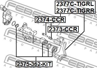 Febest 2375-362-KIT - Remkomplekts, Bremžu suports www.autospares.lv