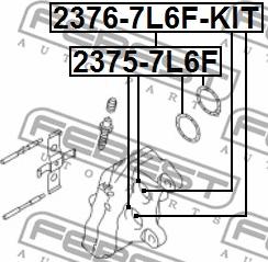 Febest 2375-7L6F - Remkomplekts, Bremžu suports www.autospares.lv