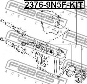 Febest 2376-9N5F-KIT - Ремкомплект, тормозной суппорт www.autospares.lv