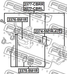 Febest 2377-2CBRL - Bremžu suports autospares.lv