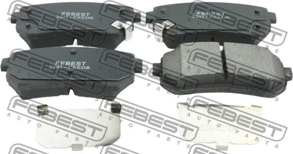 Febest 2201-CEEDR - Brake Pad Set, disc brake www.autospares.lv