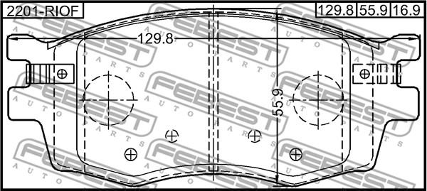 Febest 2201-RIOF - Bremžu uzliku kompl., Disku bremzes www.autospares.lv