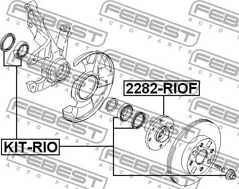 Febest KIT-RIO - Riteņa rumbas gultnis www.autospares.lv