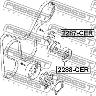 Febest 2288-CER - Parazīt / Vadrullītis, Ķīļrievu siksna www.autospares.lv